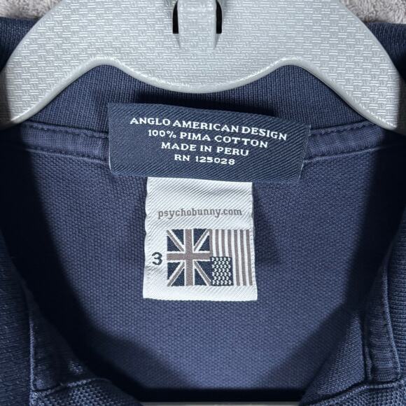 Psycho Bunny Navy Pima Cotton Polo Shirt Men’s XS / Size 3 - Picture 5 of 8